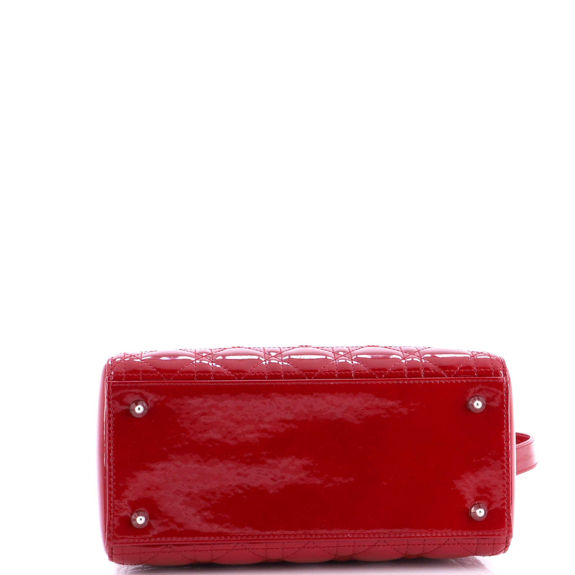 Lady Dior Bag Cannage Quilt Patent Medium