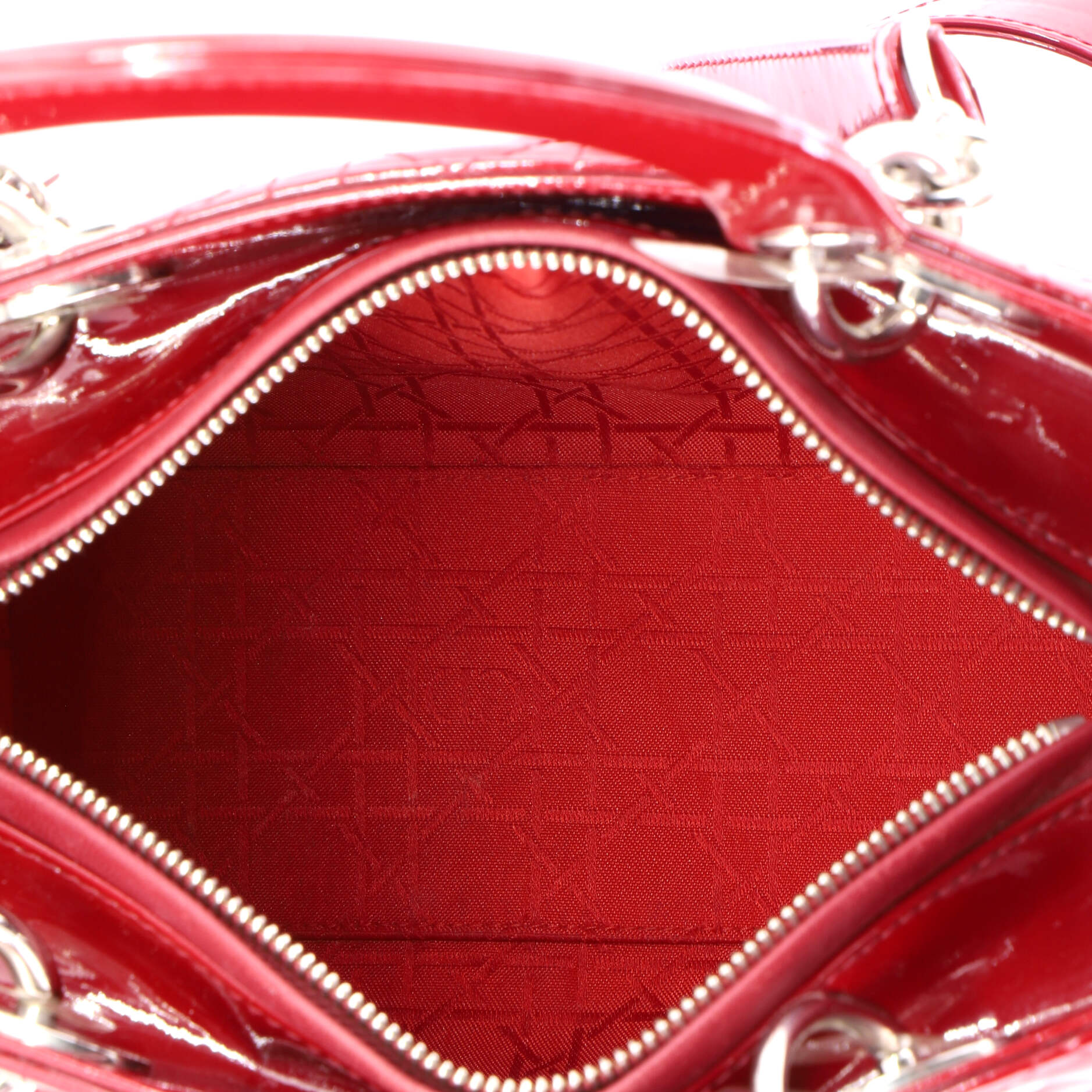 Lady Dior Bag Cannage Quilt Patent Medium
