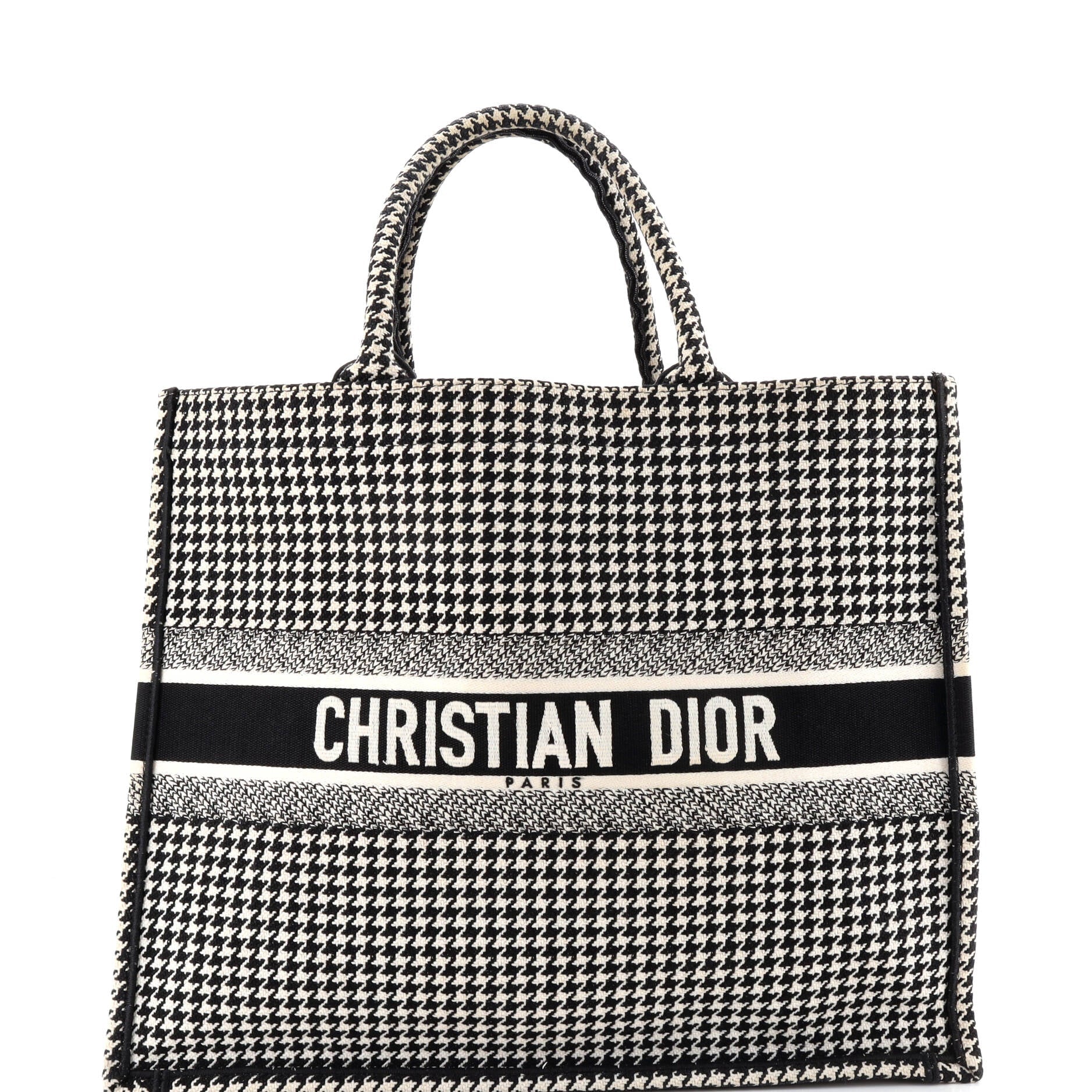 Book Tote Houndstooth Canvas Large