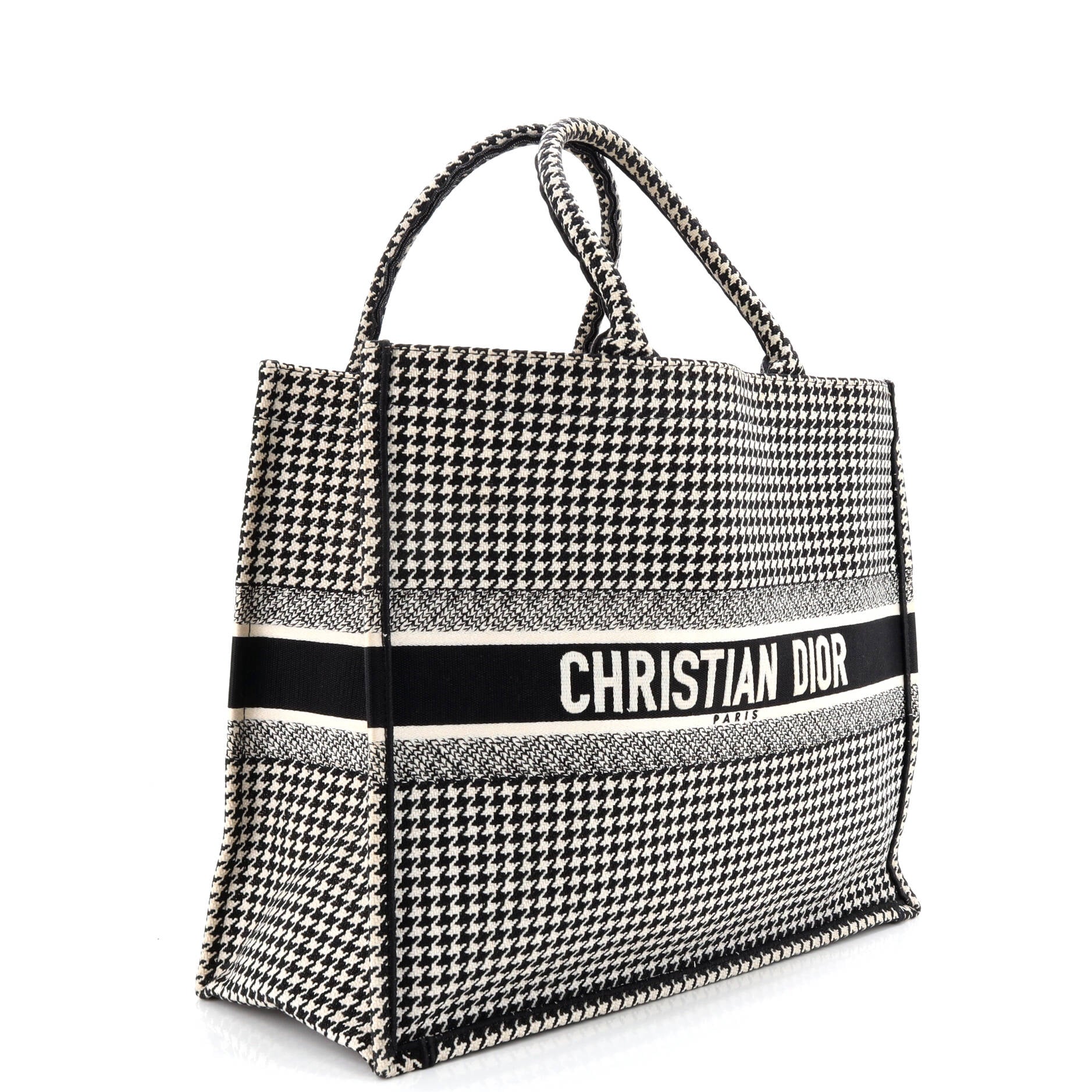 Book Tote Houndstooth Canvas Large