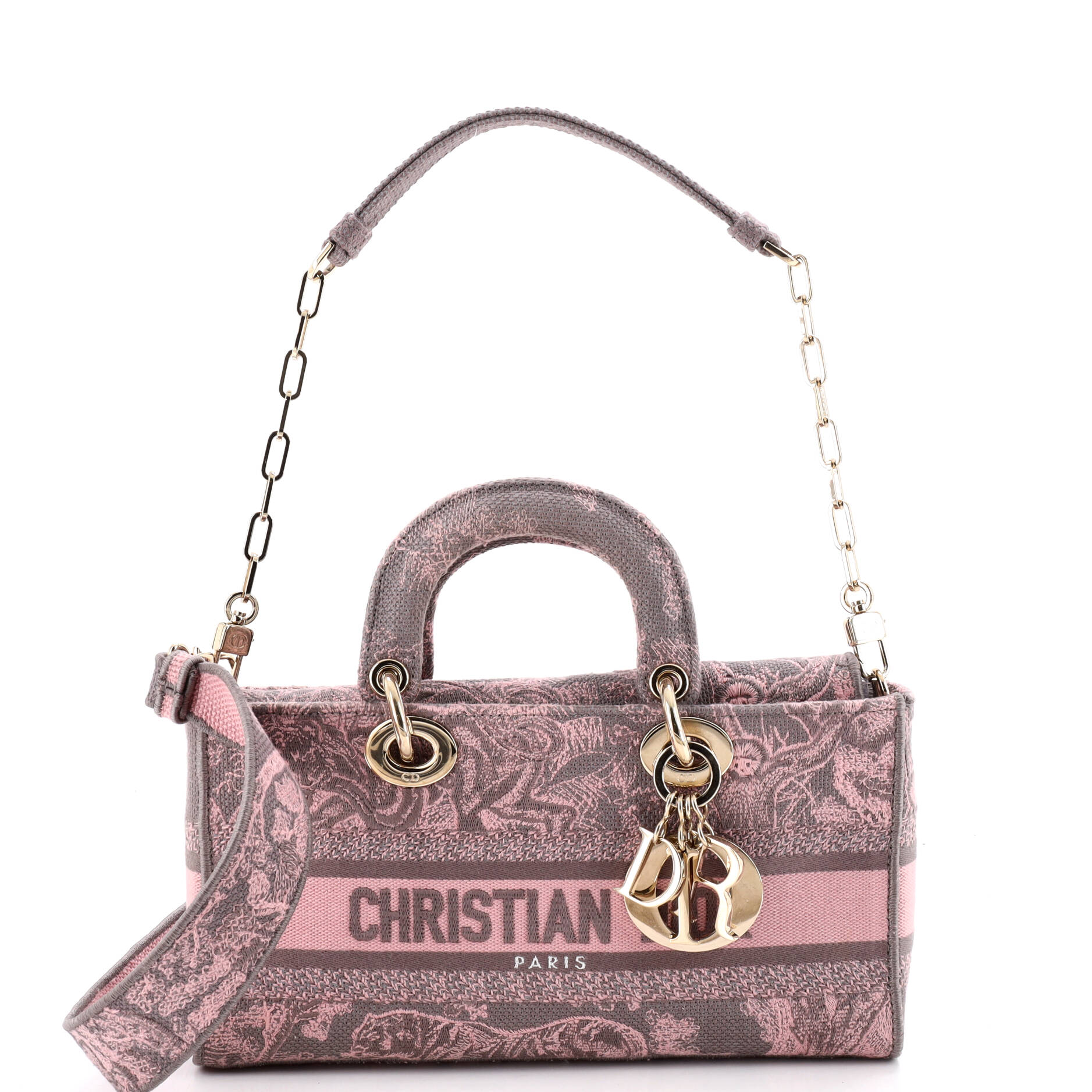 Lady D-Joy Bag Embroidered Canvas Medium