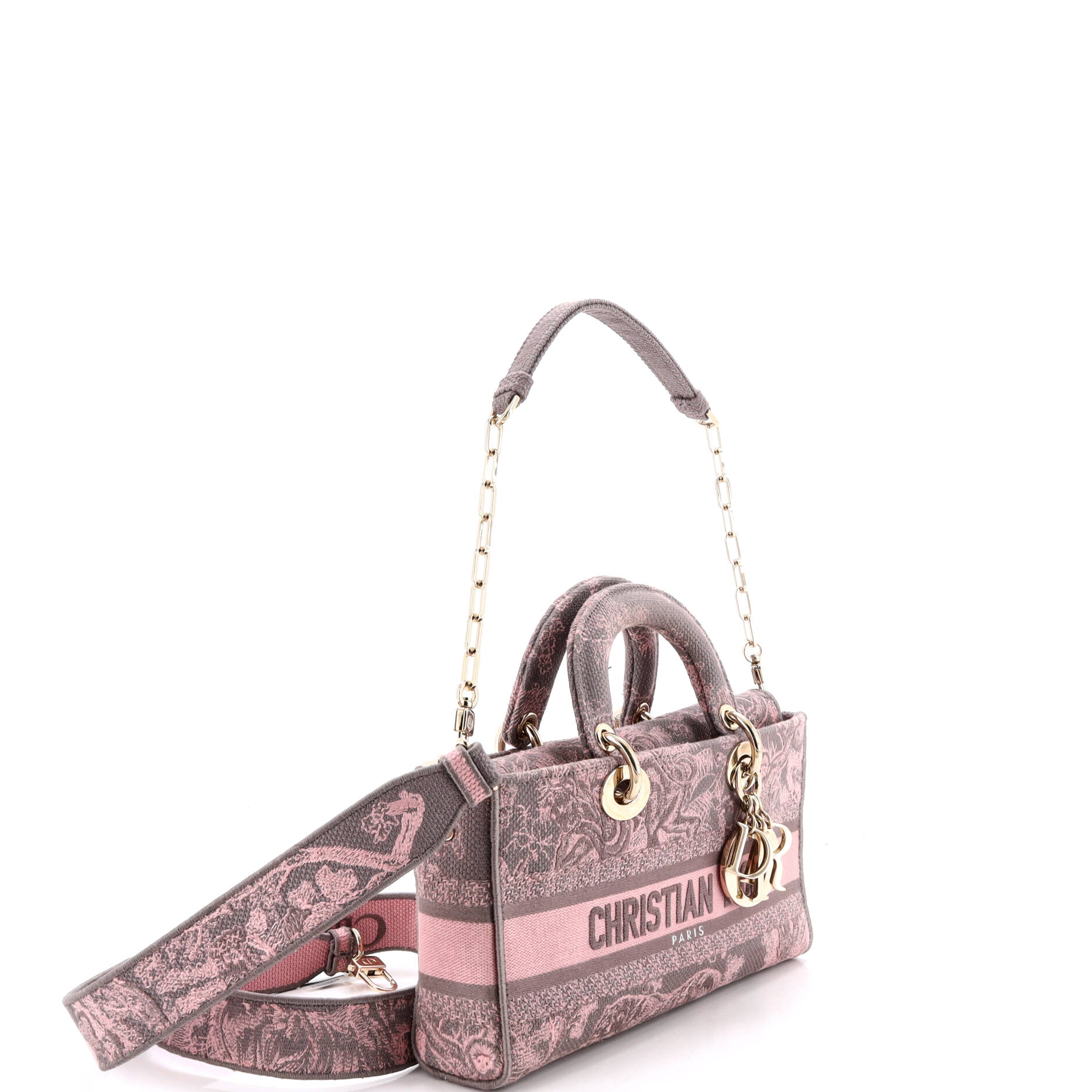 Lady D-Joy Bag Embroidered Canvas Medium