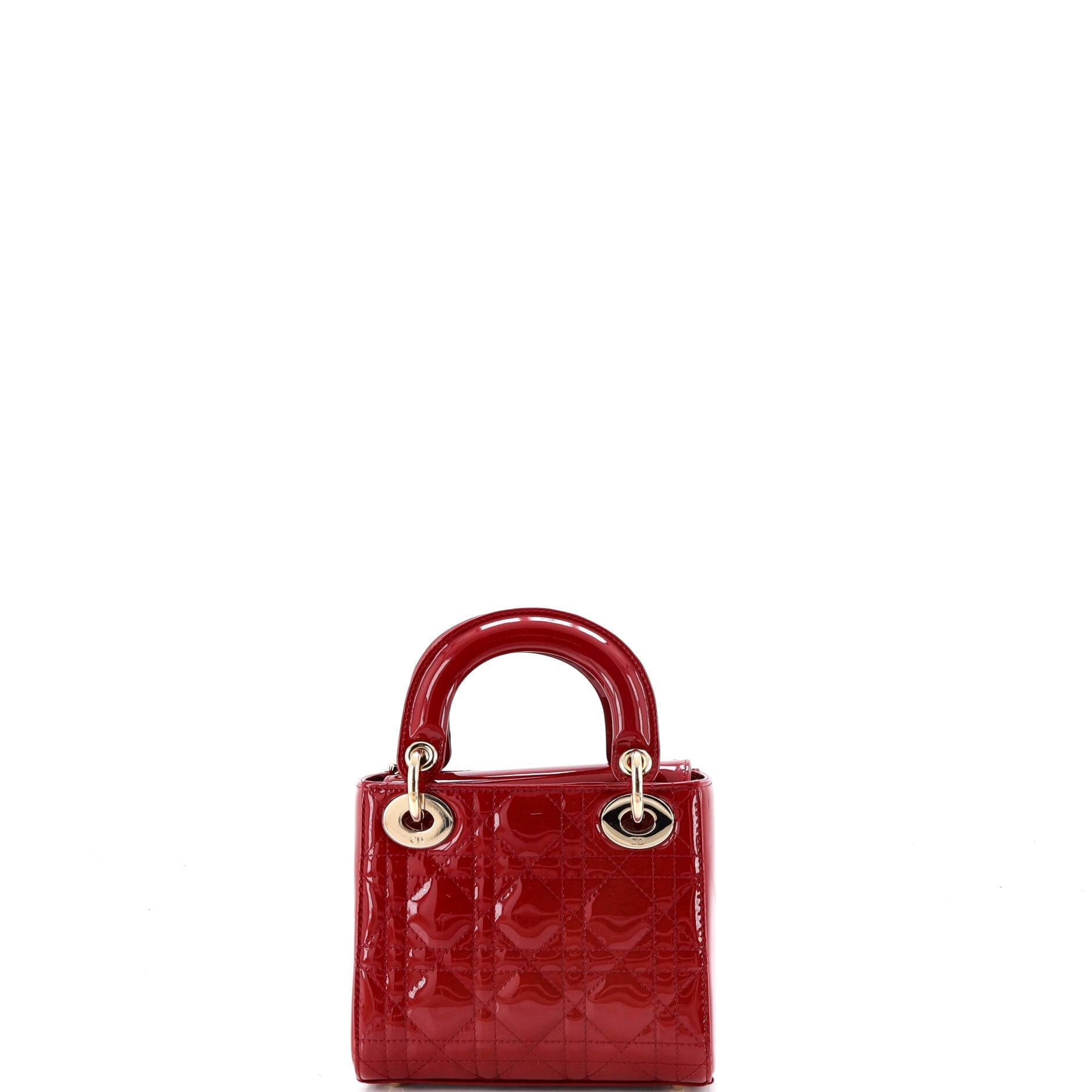 Lady Dior Chain Bag Cannage Quilt Patent Mini