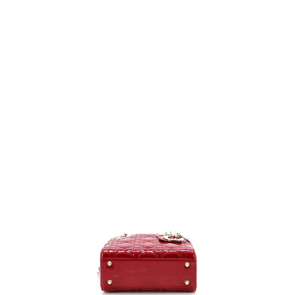 Lady Dior Chain Bag Cannage Quilt Patent Mini