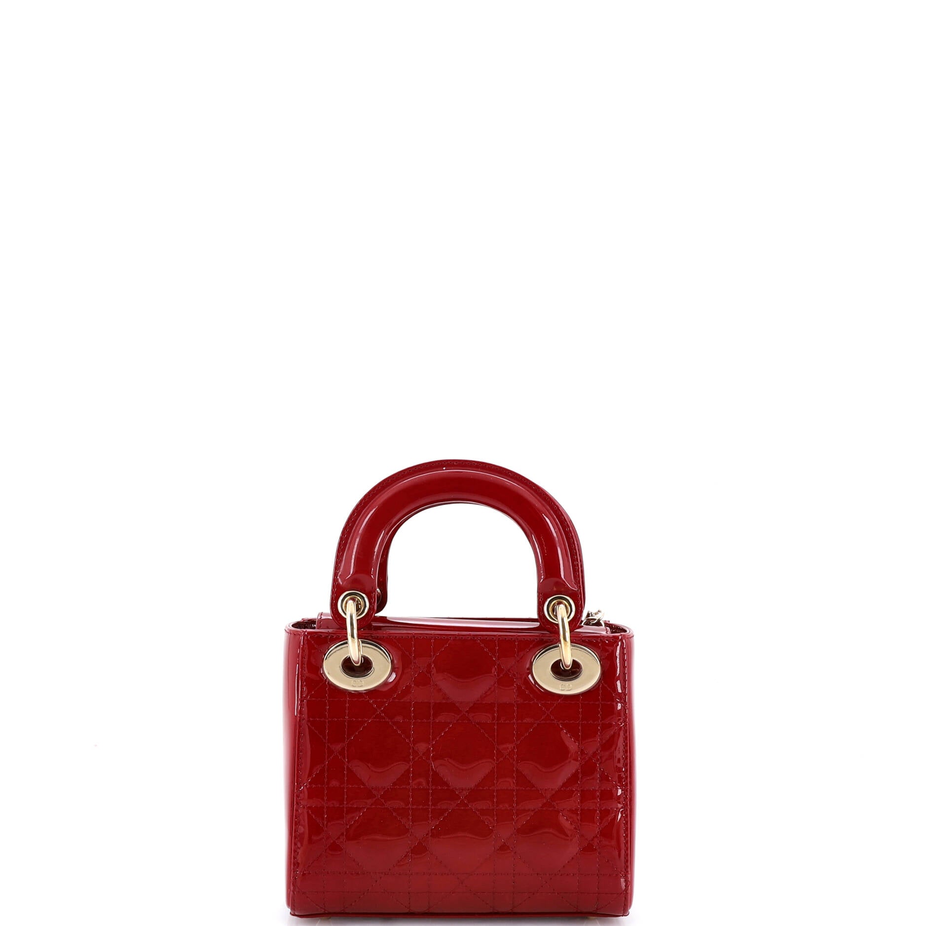 Lady Dior Chain Bag Cannage Quilt Patent Mini
