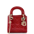 Lady Dior Chain Bag Cannage Quilt Patent Mini