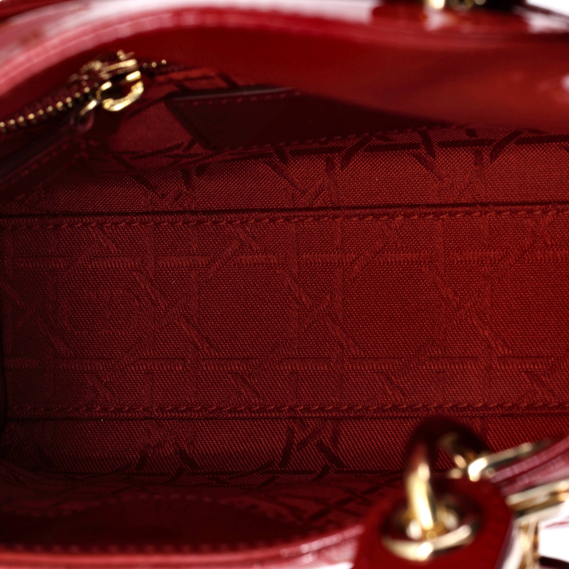 Lady Dior Chain Bag Cannage Quilt Patent Mini