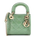 Lady Dior Chain Bag Cannage Quilt Patent Mini