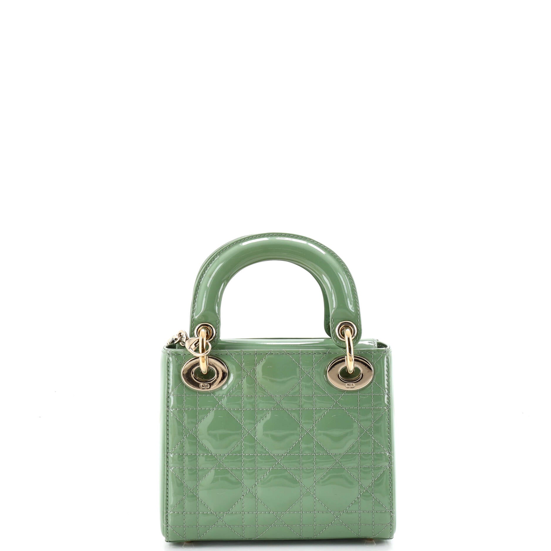 Lady Dior Chain Bag Cannage Quilt Patent Mini