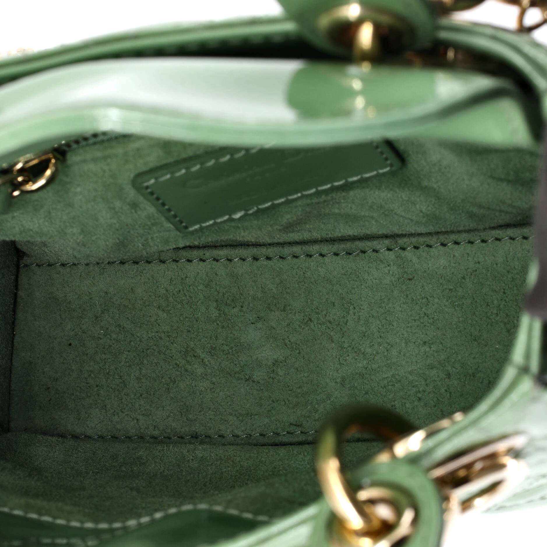 Lady Dior Chain Bag Cannage Quilt Patent Mini