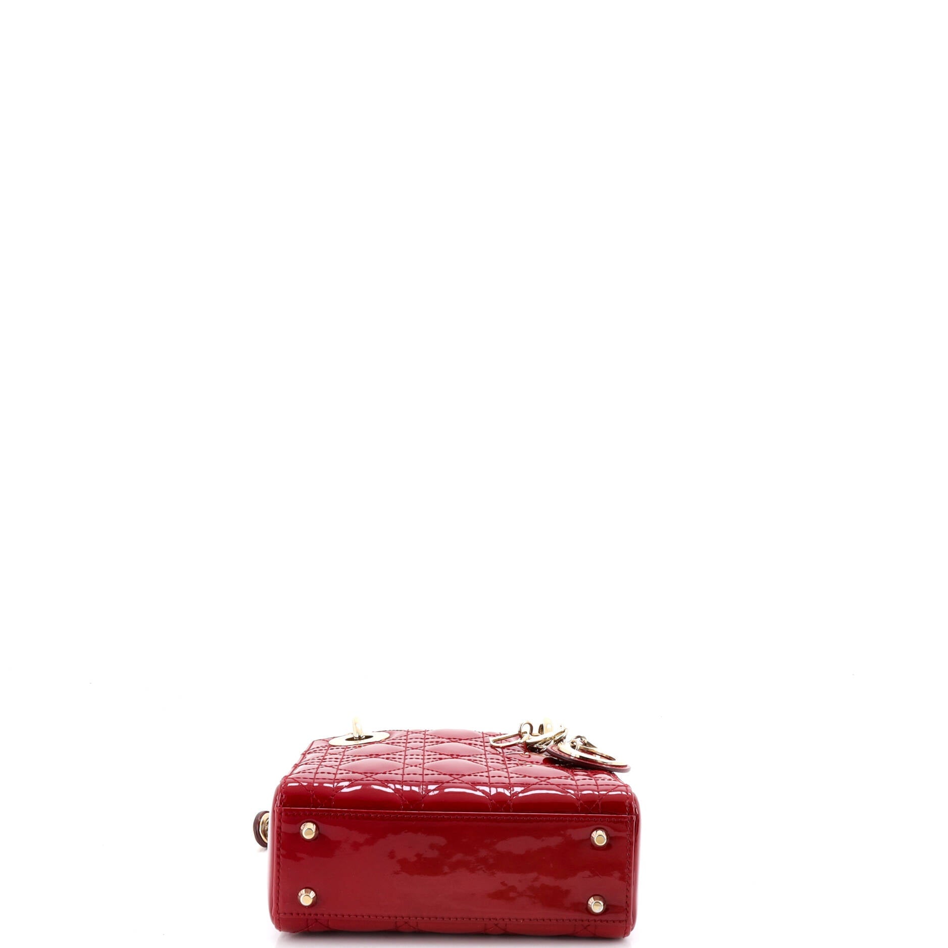 Lady Dior Chain Bag Cannage Quilt Patent Mini