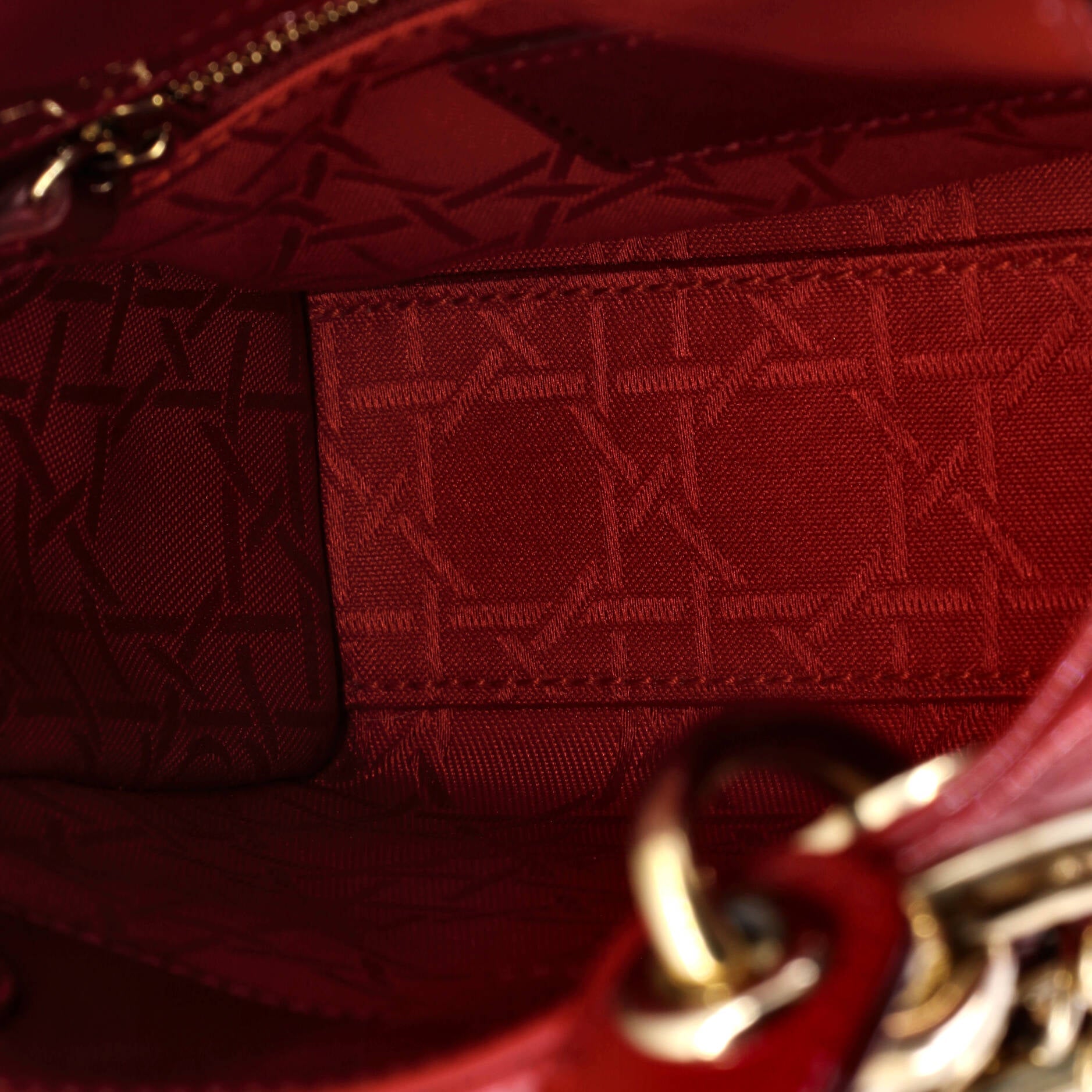 Lady Dior Chain Bag Cannage Quilt Patent Mini