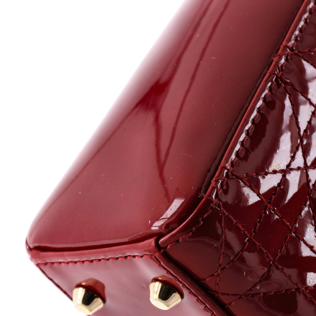 Lady Dior Chain Bag Cannage Quilt Patent Mini
