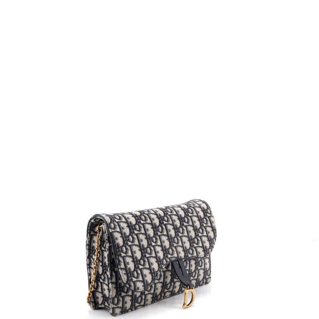 Saddle Pouch Wallet on Chain Oblique Canvas