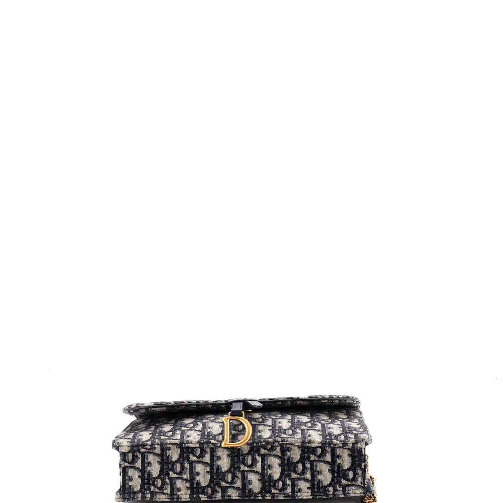 Saddle Pouch Wallet on Chain Oblique Canvas