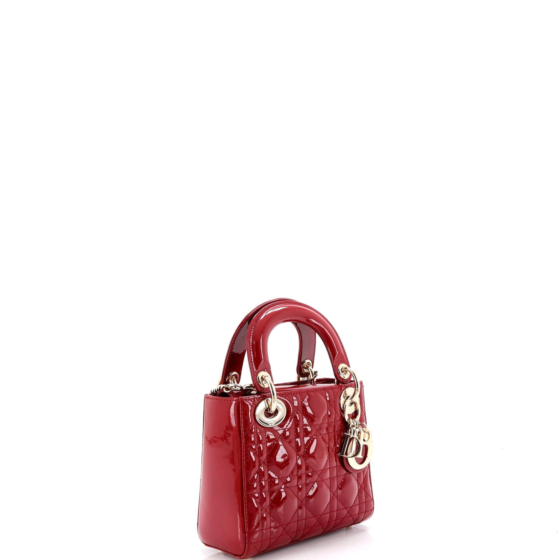 Lady Dior Chain Bag Cannage Quilt Patent Mini