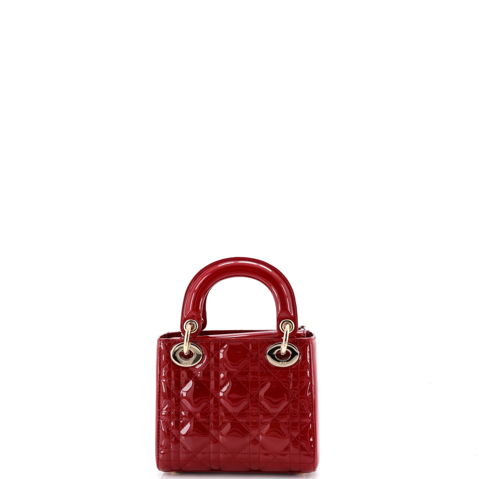 Lady Dior Chain Bag Cannage Quilt Patent Mini