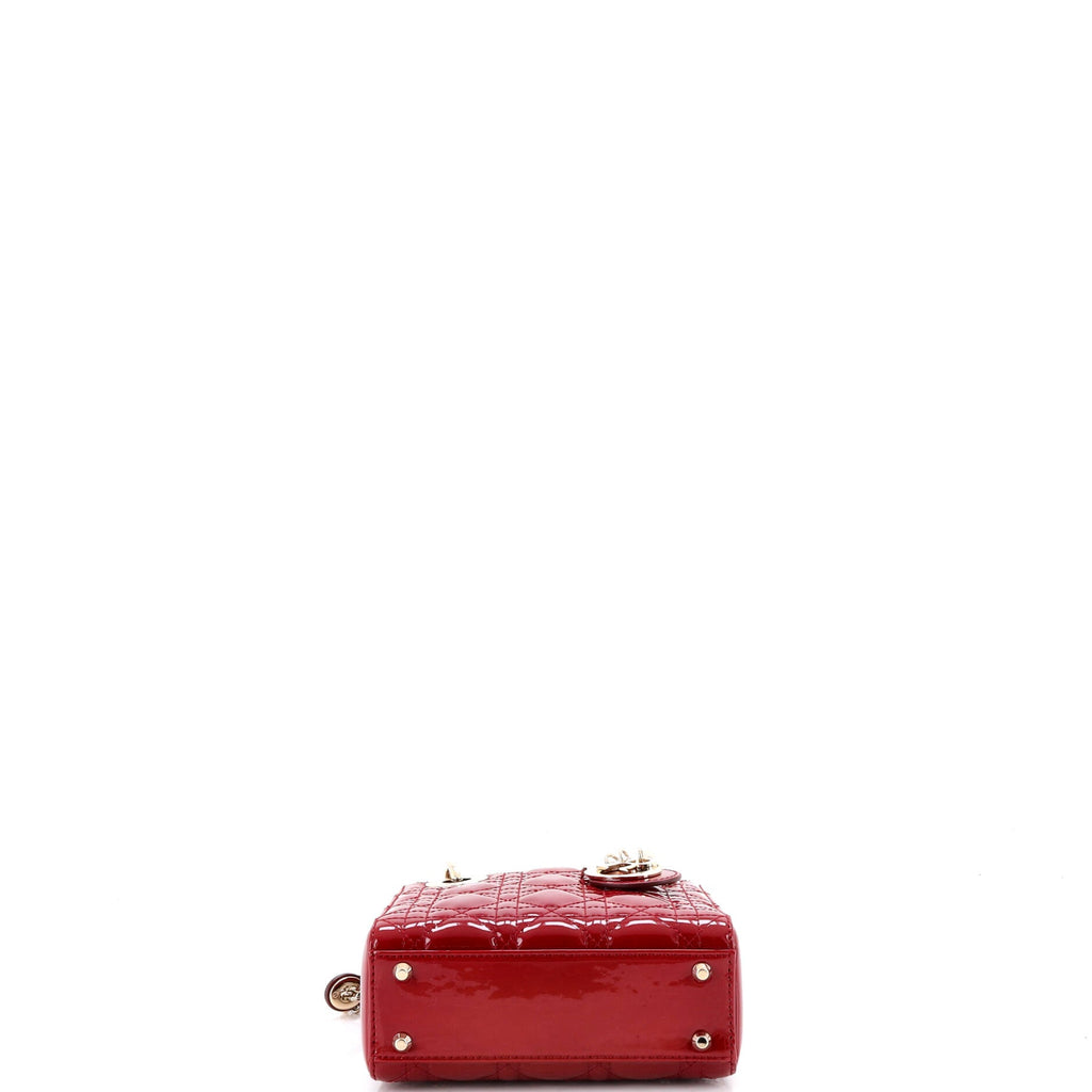 Lady Dior Chain Bag Cannage Quilt Patent Mini