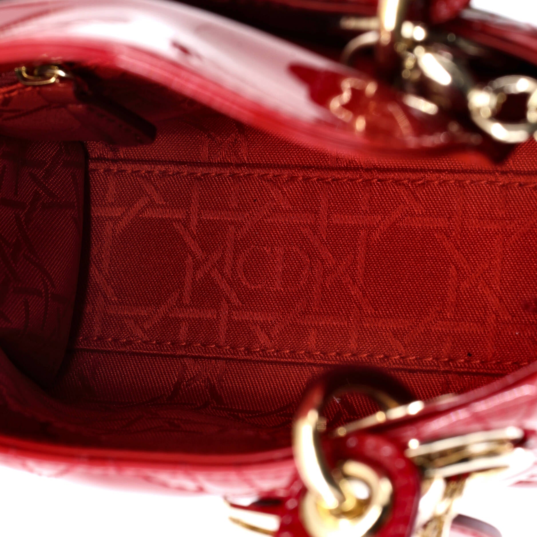 Lady Dior Chain Bag Cannage Quilt Patent Mini