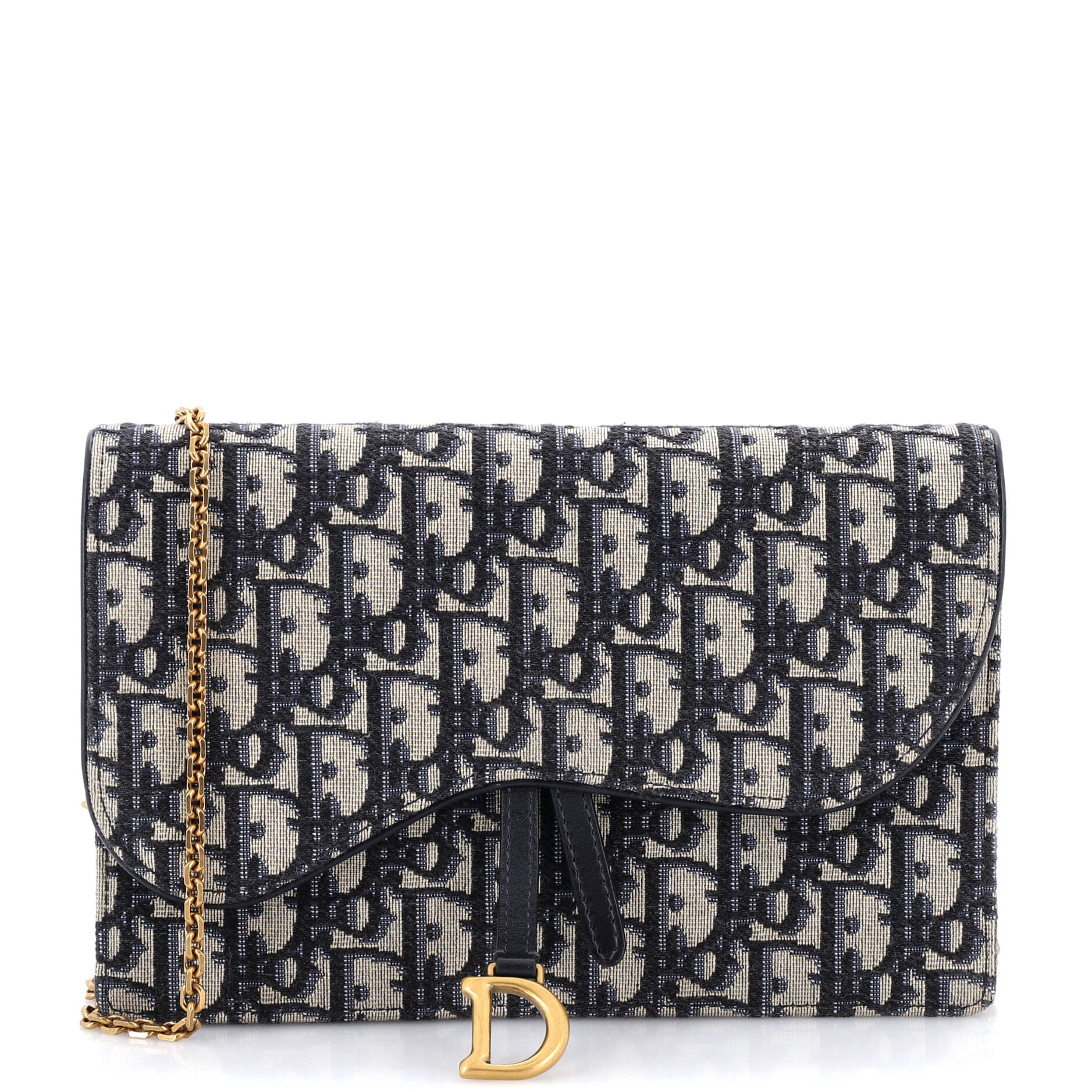 Saddle Chain Clutch Oblique Canvas
