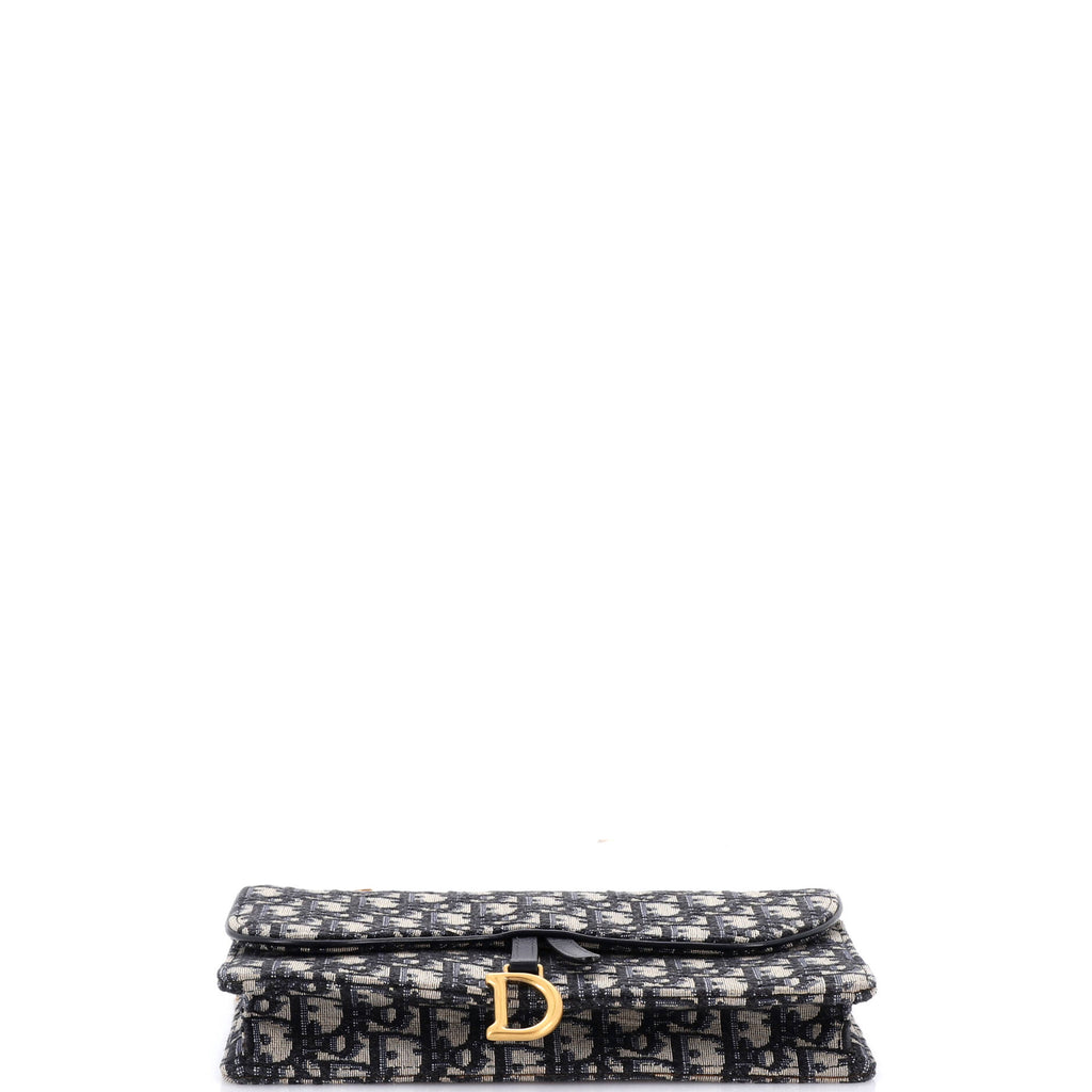 Saddle Chain Clutch Oblique Canvas