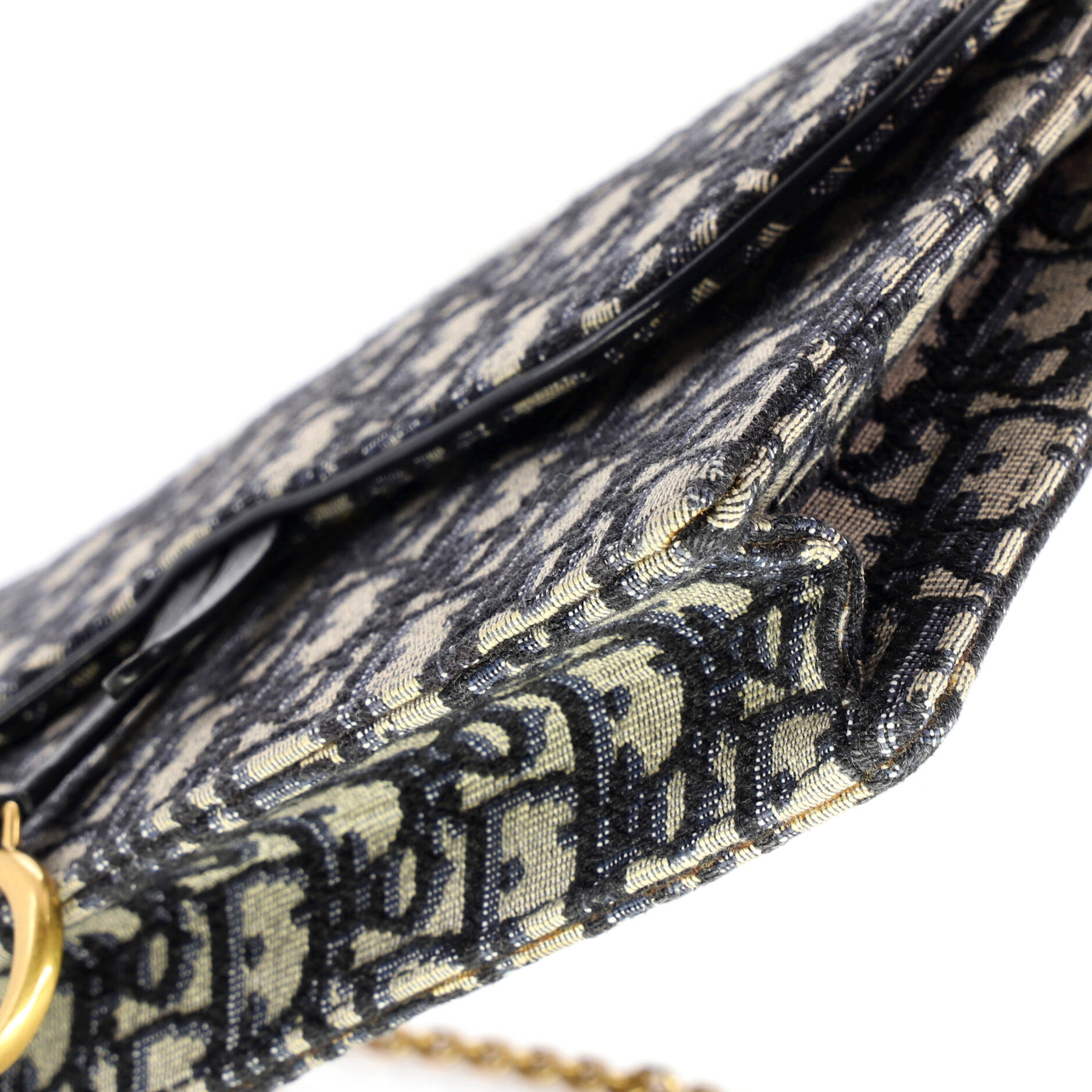 Saddle Chain Clutch Oblique Canvas