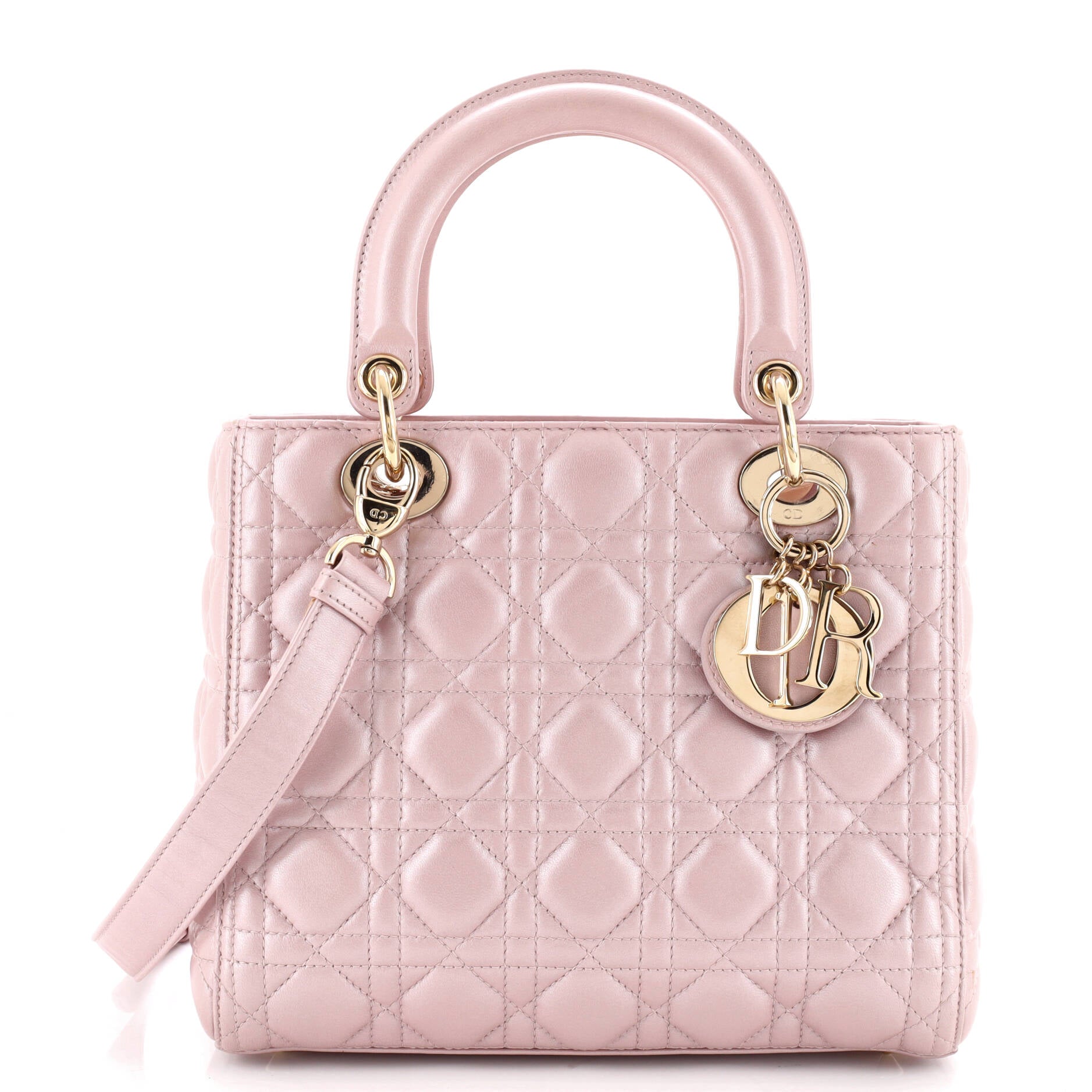 Lady Dior Bag Iridescent Cannage Quilt Lambskin Medium