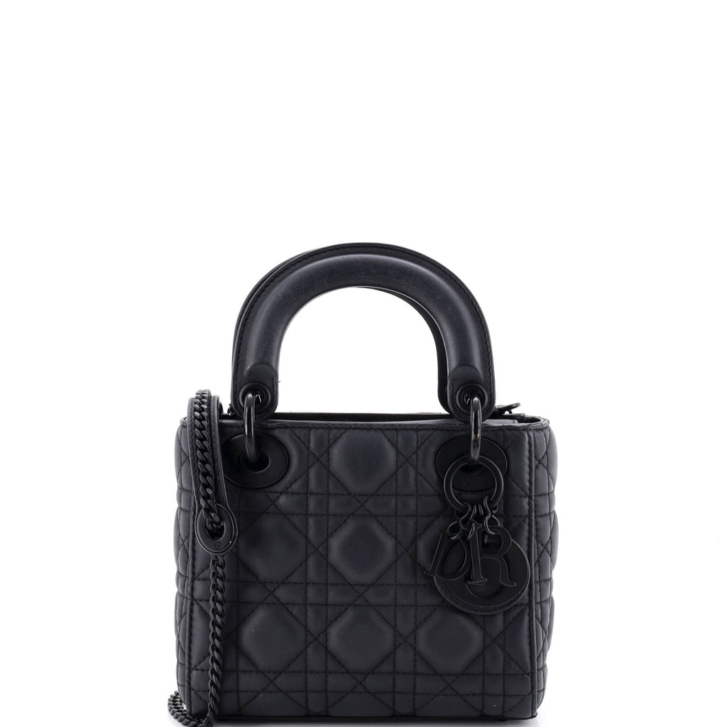 Ultra Matte Lady Dior Chain Bag Cannage Quilt Calfskin Mini