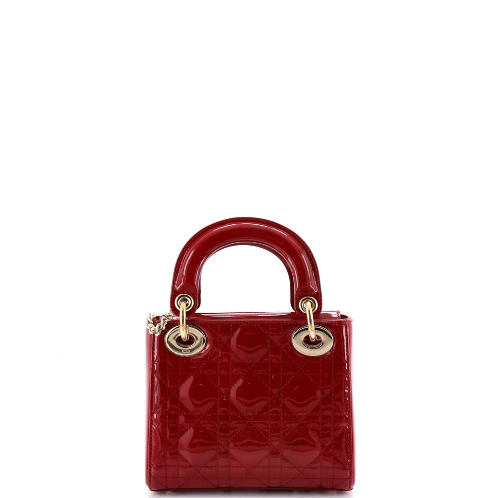 Lady Dior Chain Bag Cannage Quilt Patent Mini
