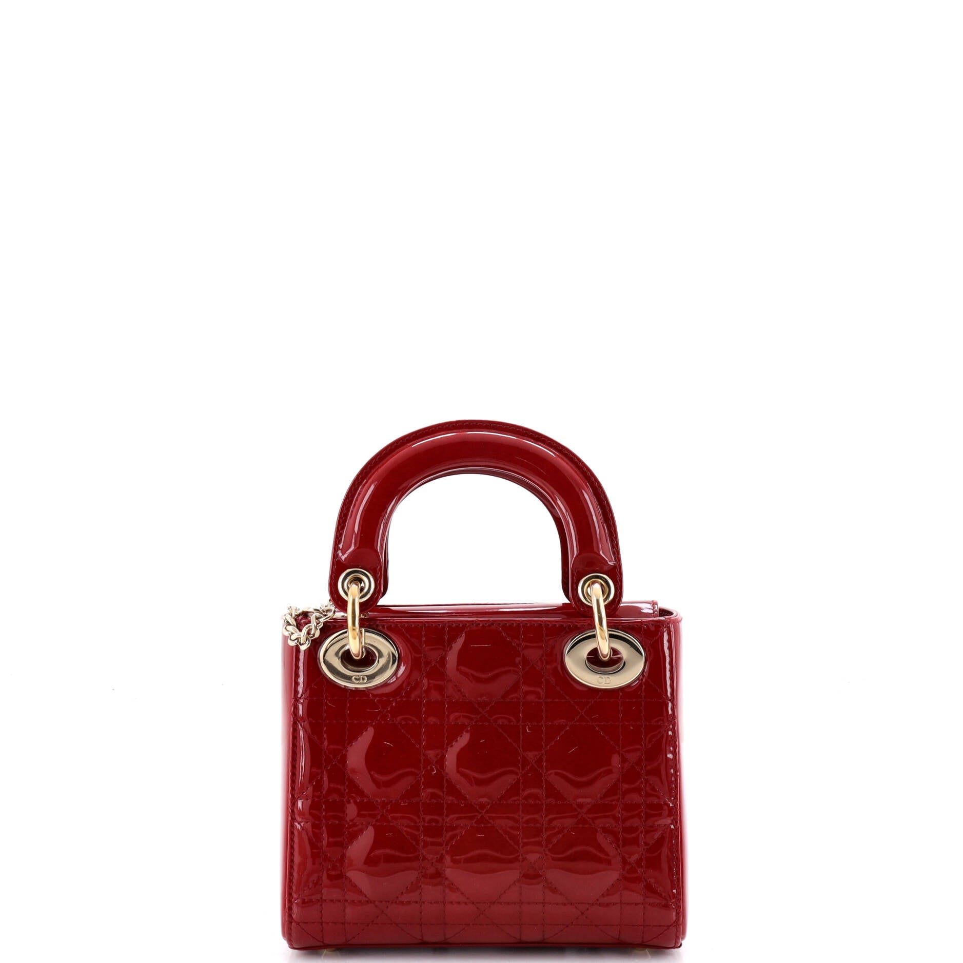 Lady Dior Chain Bag Cannage Quilt Patent Mini