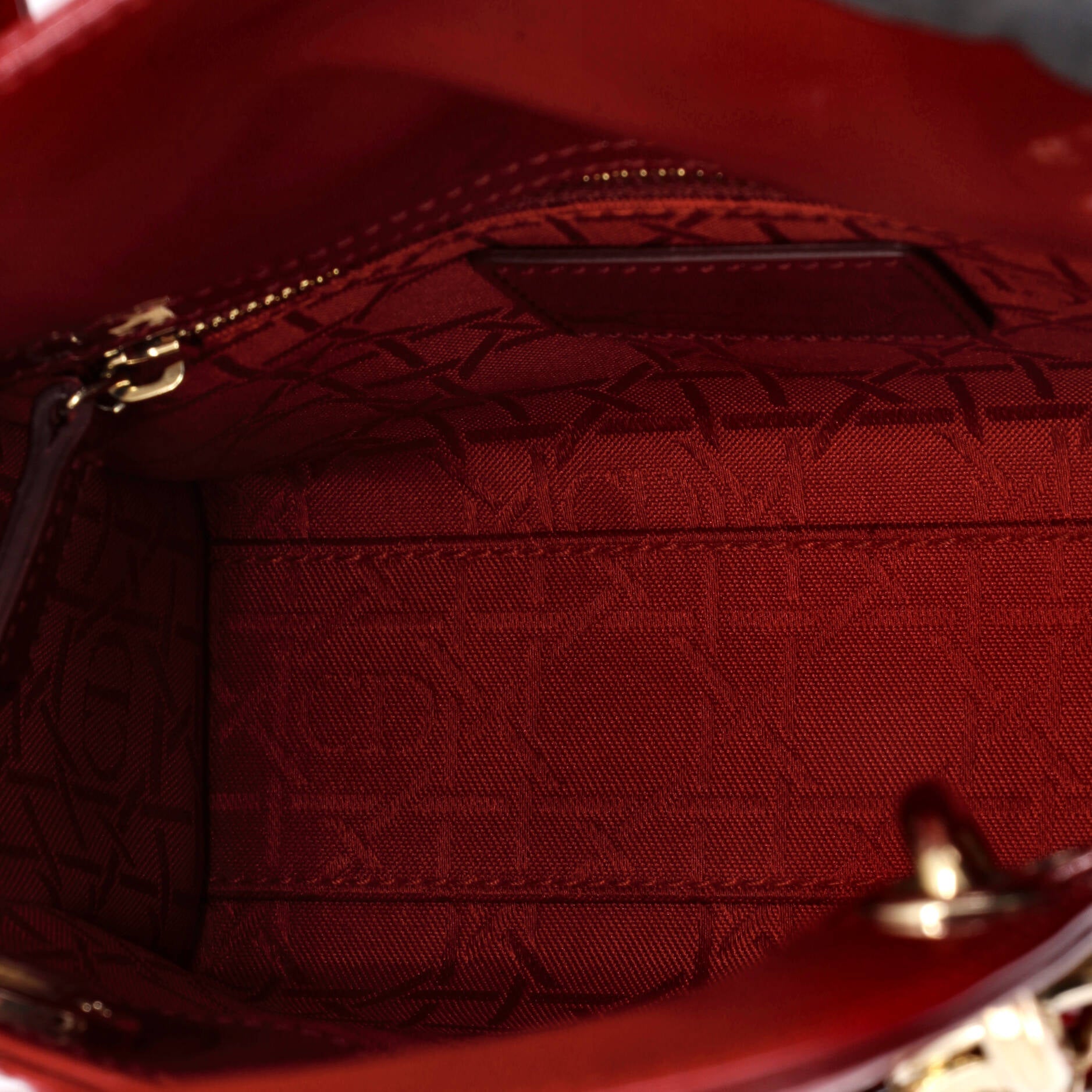 Lady Dior Chain Bag Cannage Quilt Patent Mini