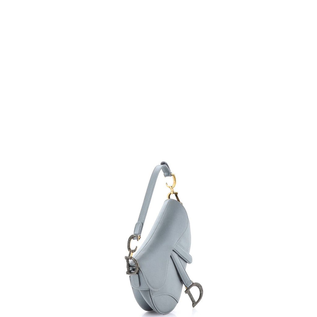 Saddle Handbag Satin with Crystals Mini