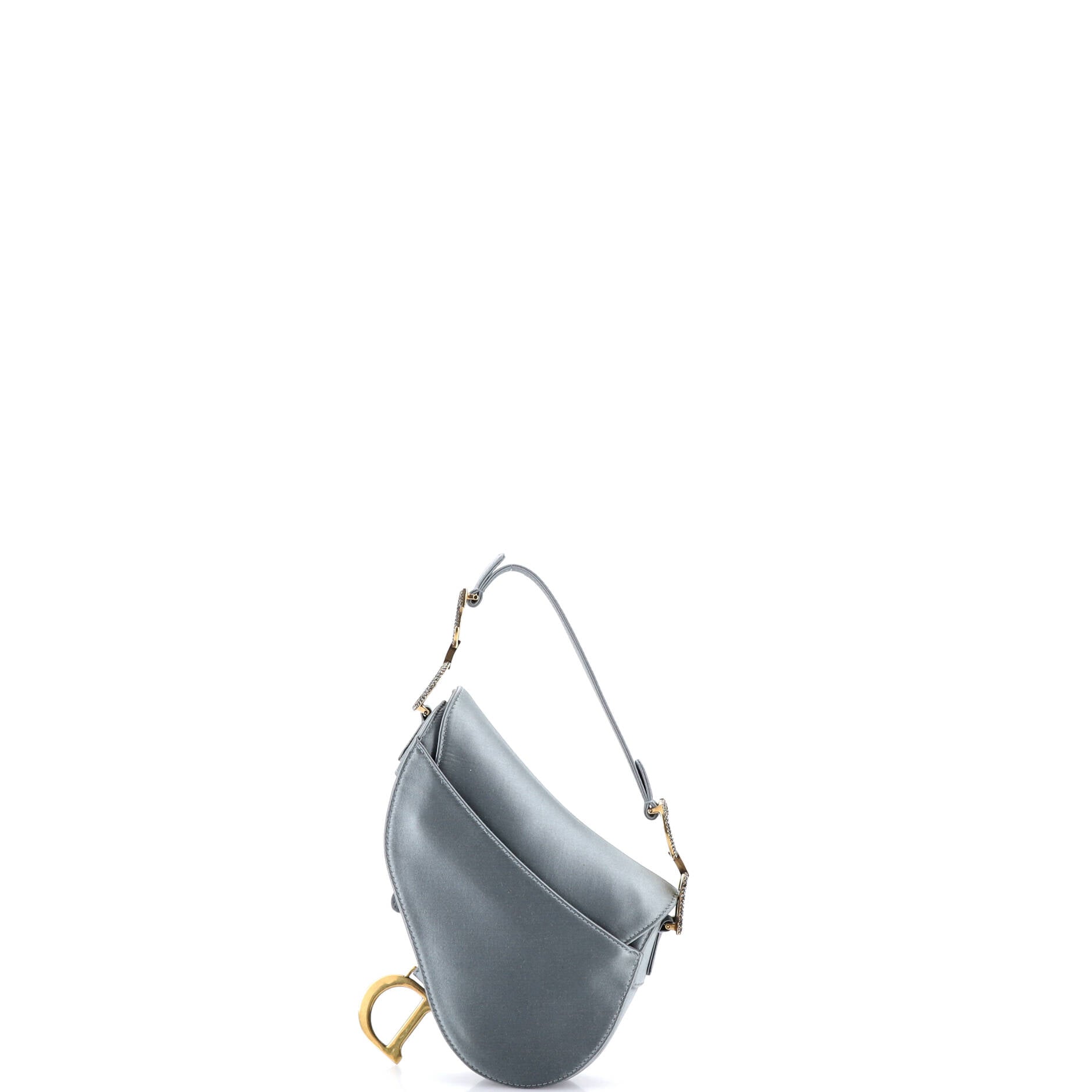 Saddle Handbag Satin with Crystals Mini