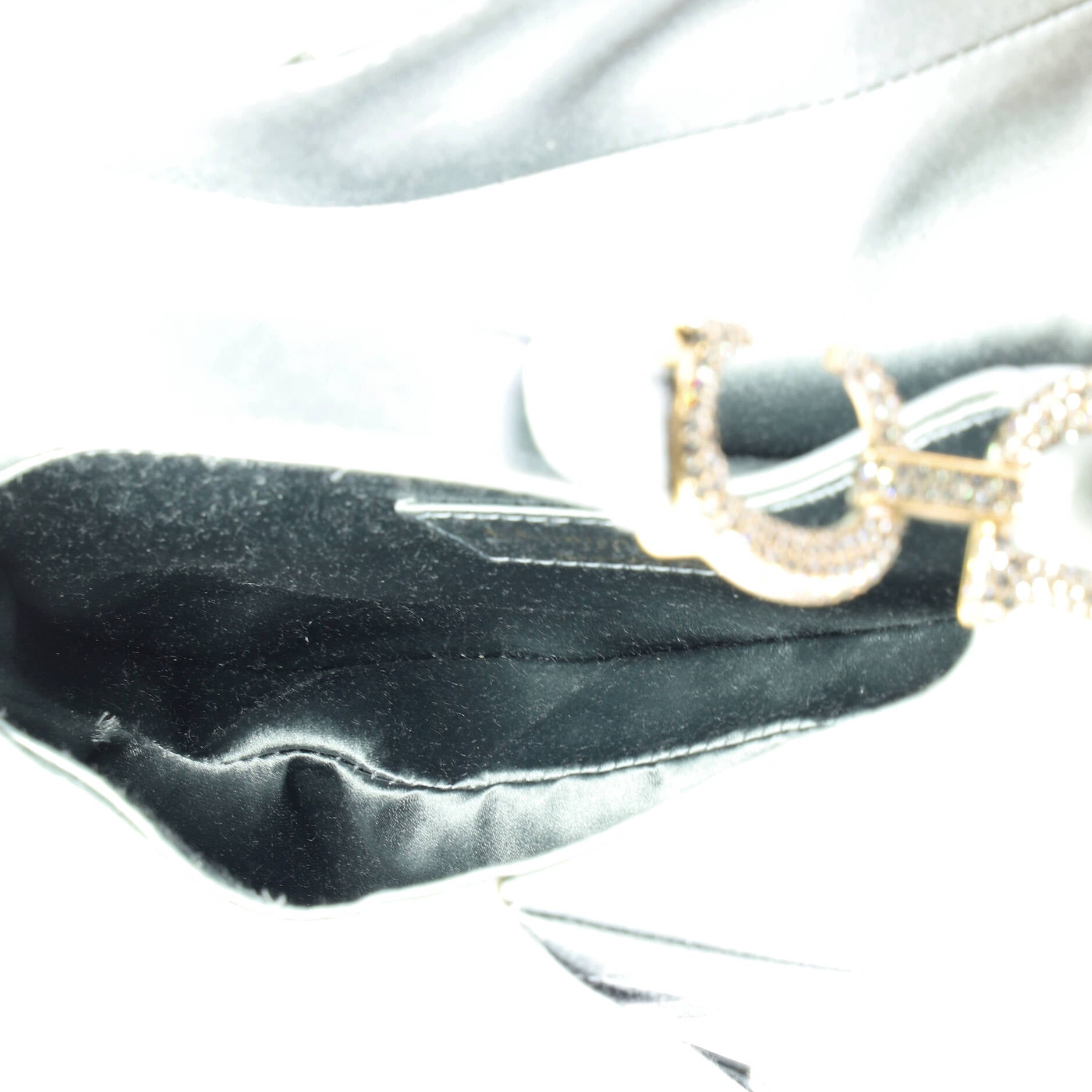 Saddle Handbag Satin with Crystals Mini