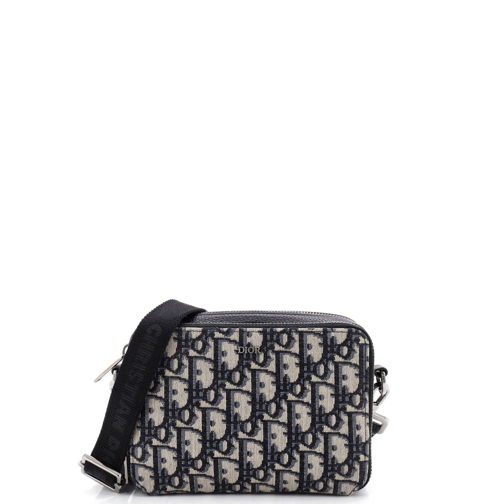 Double Zip Crossbody Pouch Oblique Canvas