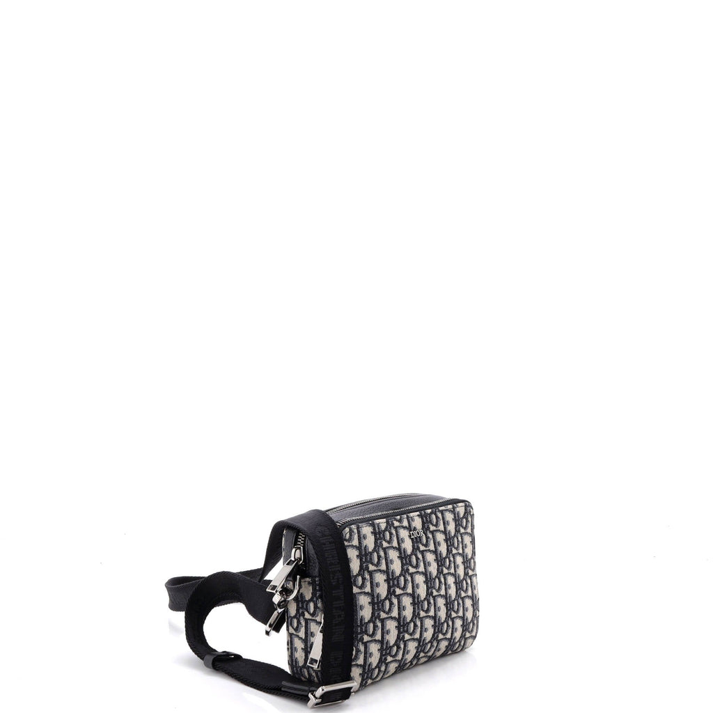 Double Zip Crossbody Pouch Oblique Canvas