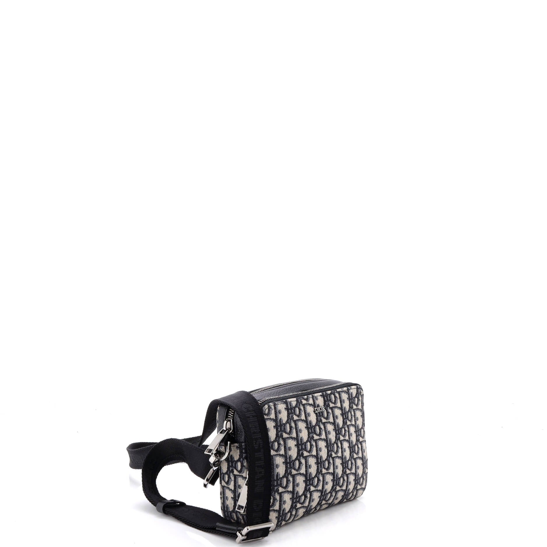 Double Zip Crossbody Pouch Oblique Canvas