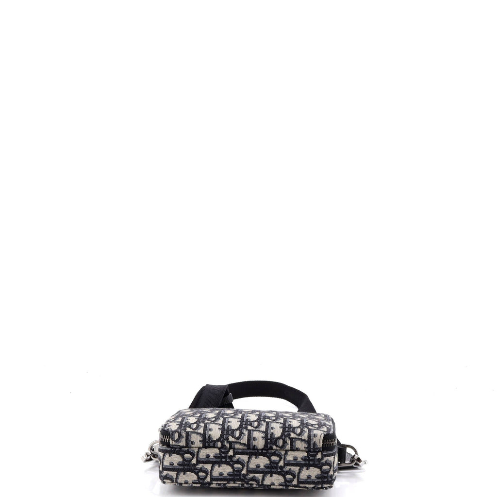Double Zip Crossbody Pouch Oblique Canvas