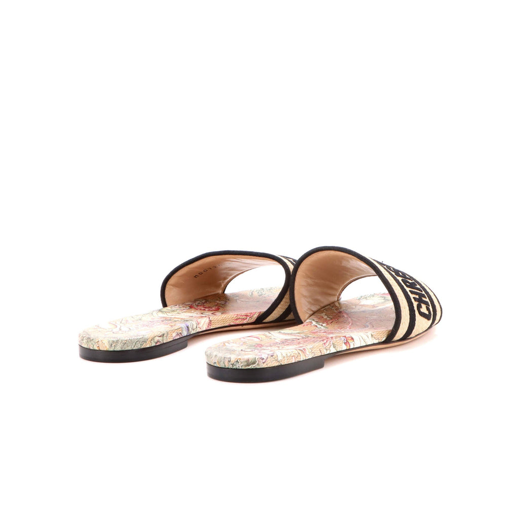 Women's Dway Flat Sandals Embroidered Straw