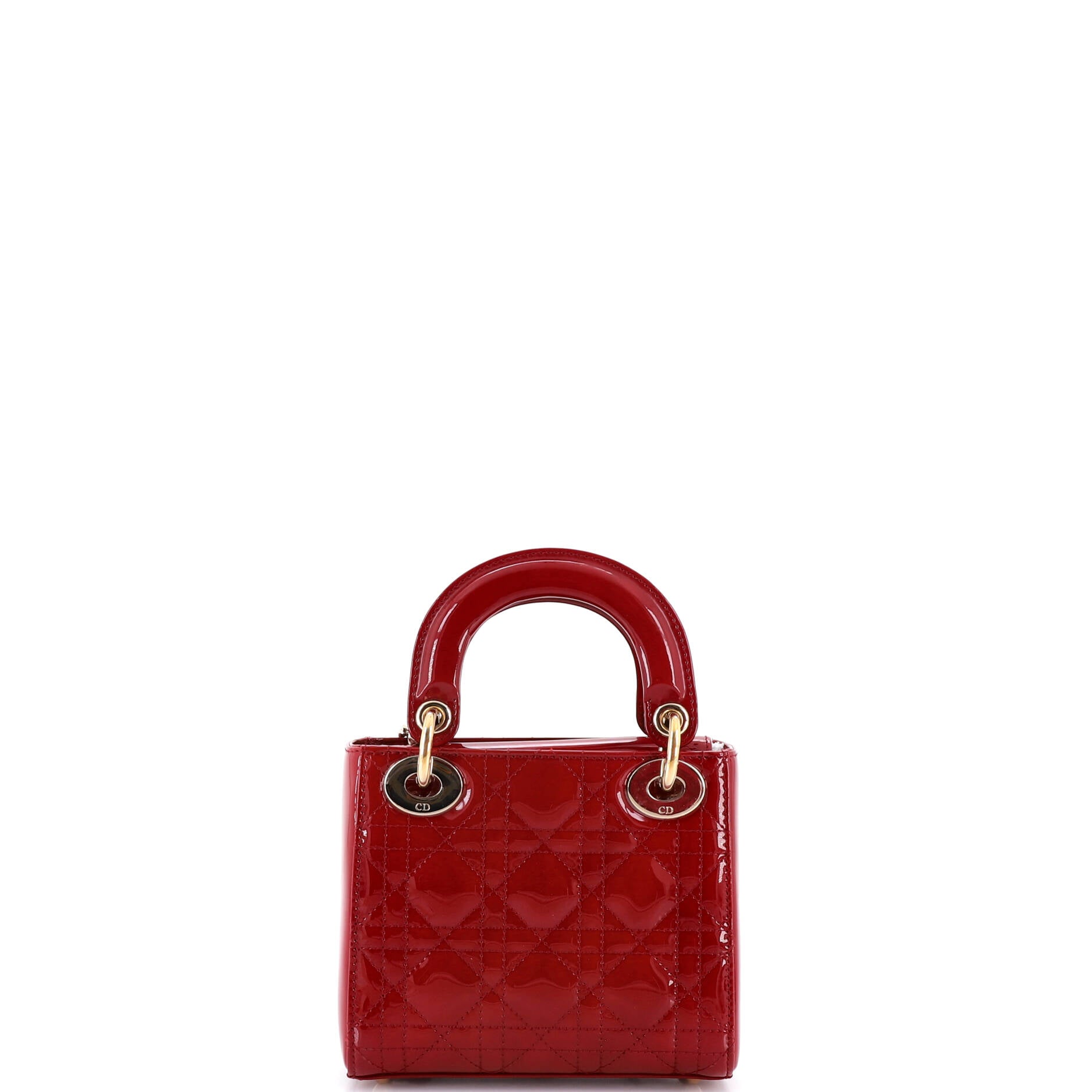 Lady Dior Chain Bag Cannage Quilt Patent Mini