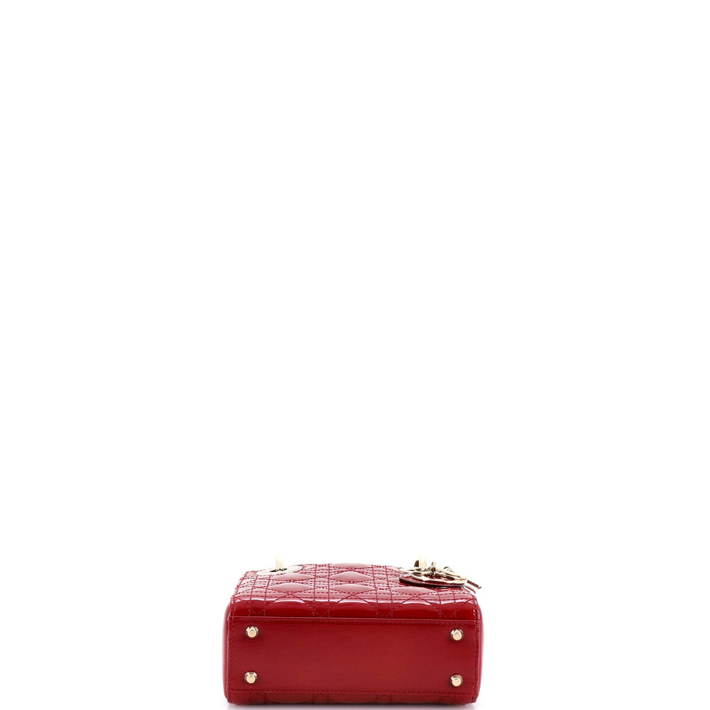Lady Dior Chain Bag Cannage Quilt Patent Mini