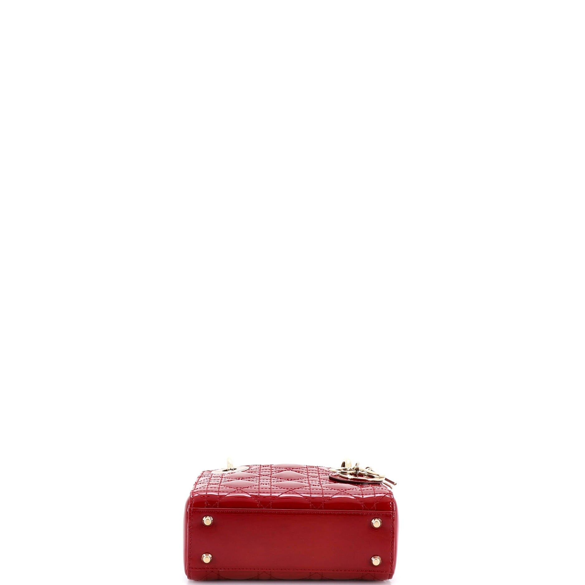 Lady Dior Chain Bag Cannage Quilt Patent Mini