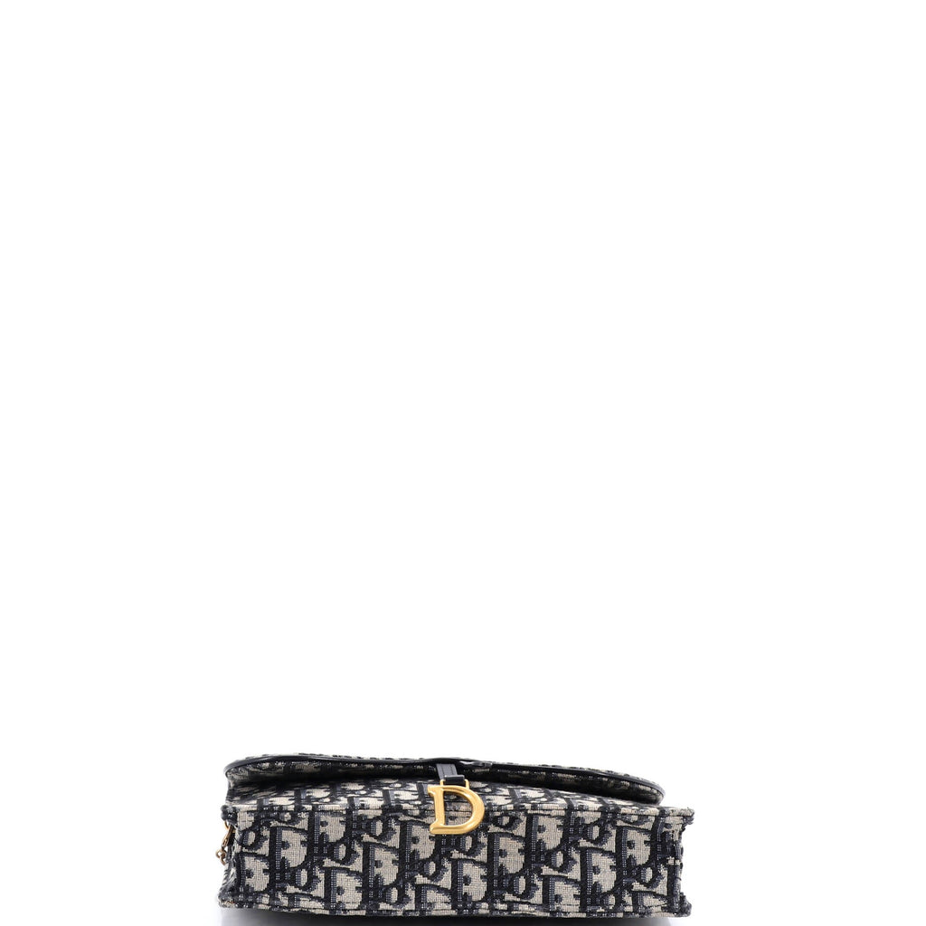 Saddle Chain Clutch Oblique Canvas