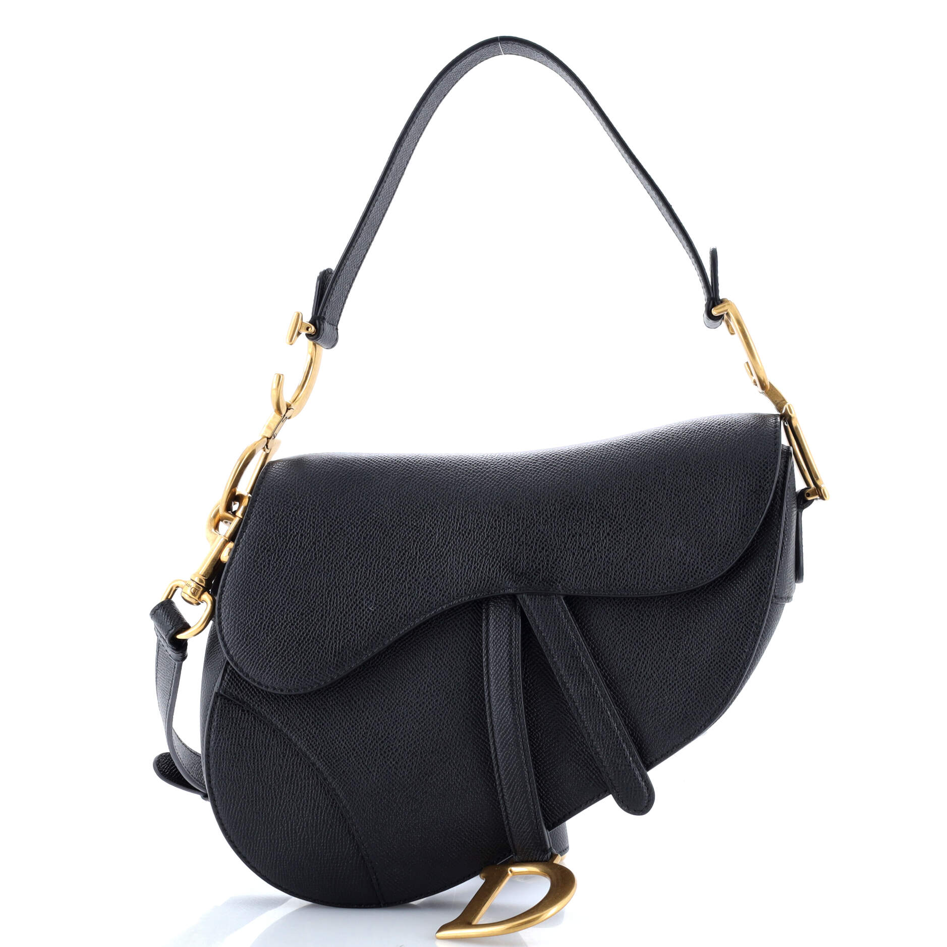 Saddle Handbag with Strap Leather Medium