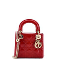 Lady Dior Chain Bag Cannage Quilt Patent Mini