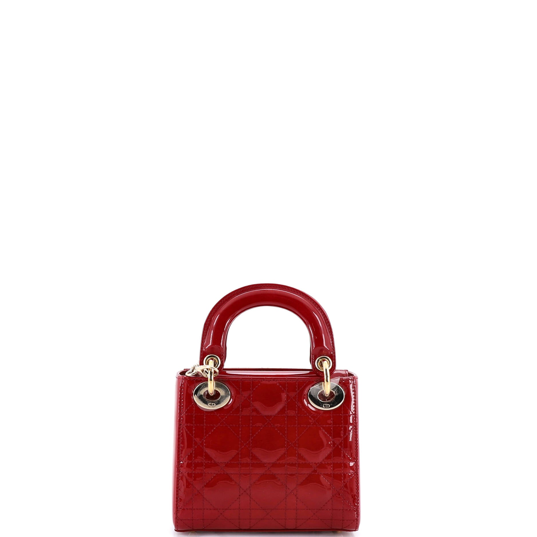 Lady Dior Chain Bag Cannage Quilt Patent Mini