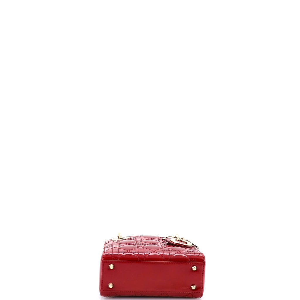 Lady Dior Chain Bag Cannage Quilt Patent Mini