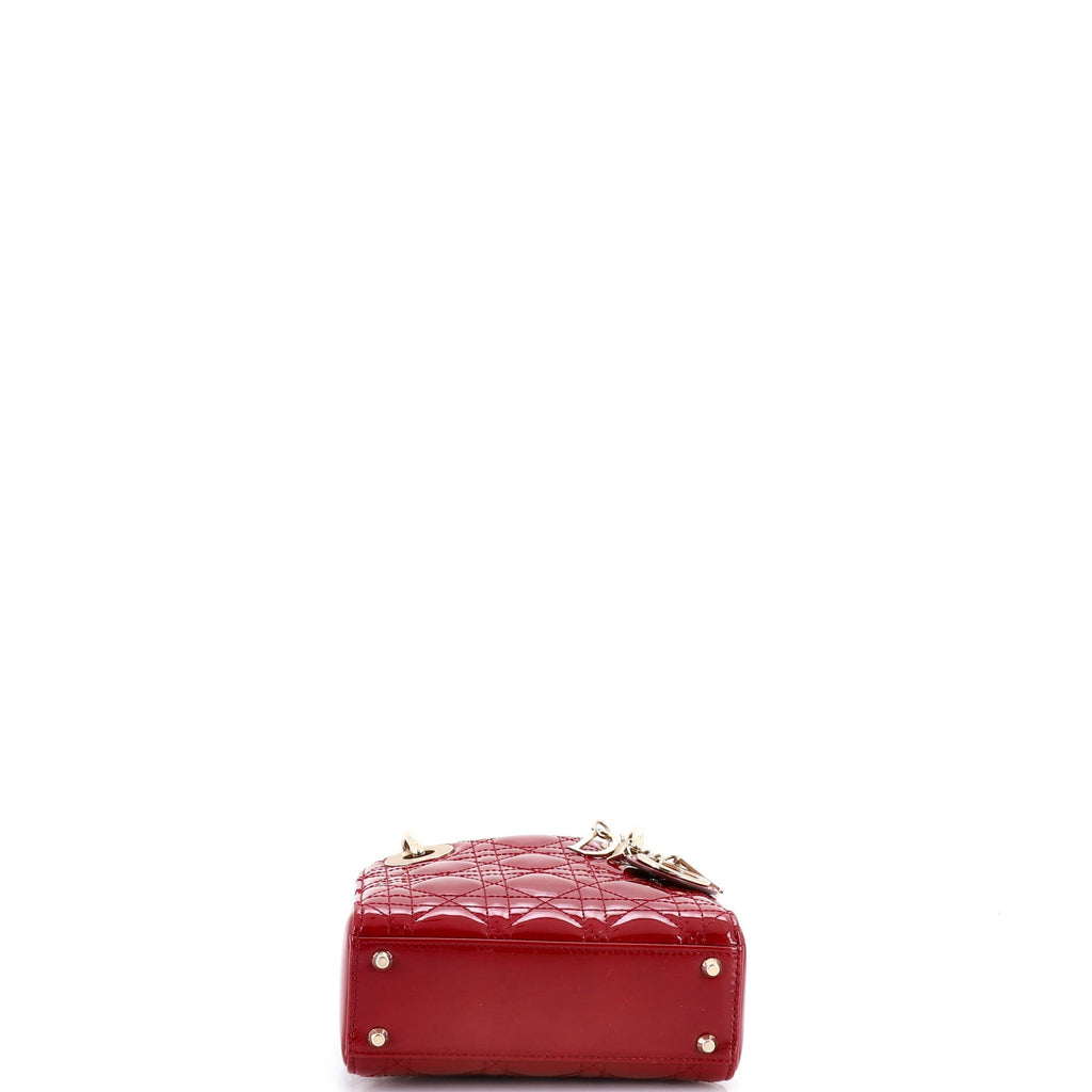 Lady Dior Chain Bag Cannage Quilt Patent Mini