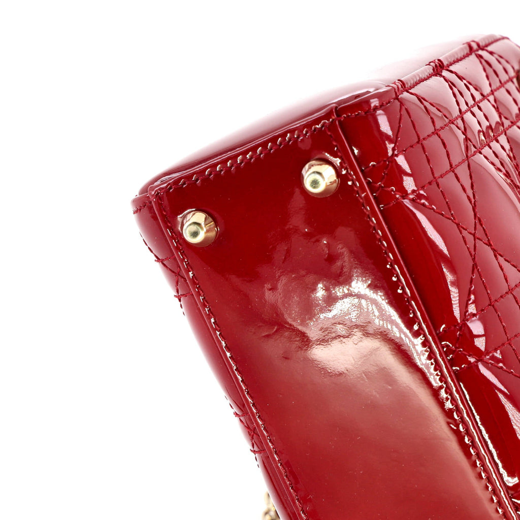 Lady Dior Chain Bag Cannage Quilt Patent Mini
