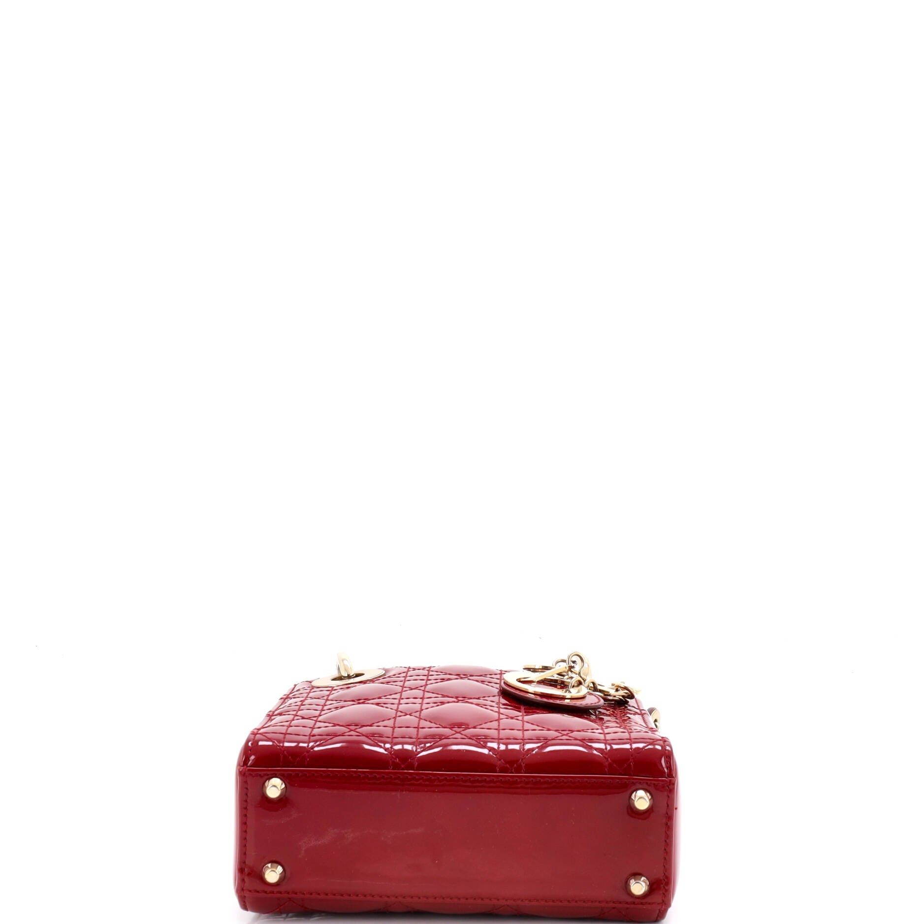 Lady Dior Chain Bag Cannage Quilt Patent Mini